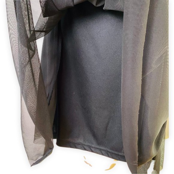 Black Embroidered Tulle Lace Dress - Picture 8 of 10